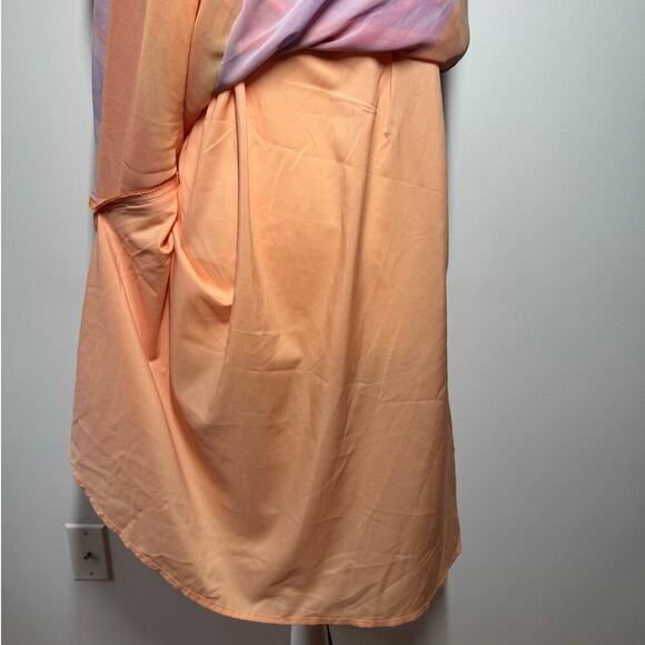 Cider Dress Women L-XL Curve and Plus Orange Ombre Ruffle Mini Y2K Spring Party - Picture 6 of 6